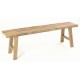 Rustic solid teak long bench about 150cm in length with a naturally distressed unpainted finish