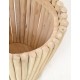 Solid wood round planter made from teak branches and left unfinished