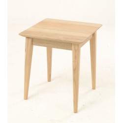 Retro style lamp table made from solid wood and finished with a plain wood finish