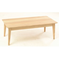 Retro style coffee table made from solid wood and finished with a plain wood finish
