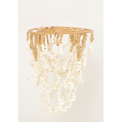 Wood and Shell Decorative Chandelier