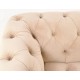 Velvet covered 2 seater chesterfield design of sofa, fabric is a light beige coloured very soft velvet 