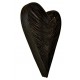 Woven rattan wall art in a 3d heart shape painted in a matt black finish