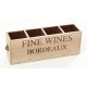 Vintage Bordeaux 4 Bottle Fine Wines Box with scalloped handles and 4 bottle compartements