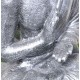 Decorative Buddha in crossed legged position with a silvered finish