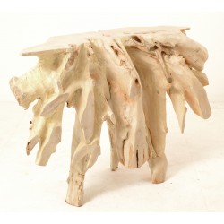 Spider Console made from teak roots and bleached to give a plain white wood