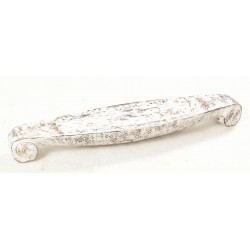 White Distressed Carved Scroll Tidy