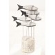 5 Fish Ornament on a rustic stand with the fish on standing wires like a shoal