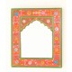 Ornate painted small wall mirror with a far eastern shaped surround