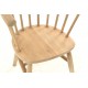 Solid wood vintage curved carver style childs chair with continuous arm back and finished with stripped back finish 