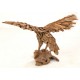 Ornamental eagle on a low stand made from reclaimed teak pieces and put together to create the eagle