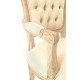 Solid Mahogany Upholstered Arm Chair with woven upholstered arms, seat and back and vintage bleached wood finish