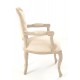 Solid Mahogany Upholstered Arm Chair with woven upholstered arms, seat and back and vintage bleached wood finish