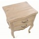 Solid Mahogany Two Drawer Side Table with detail carving and vintage bleached finish