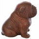 Terracotta sitting bulldog in a deep terracotta colour