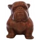 Terracotta sitting bulldog in a deep terracotta colour