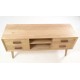 Retro mid century style TV unit or side table with wooden handled four drawers and two central shelves