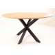 Mango Wood and Steel Round Dining Table