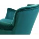 Teal Velvet small armchair with a solid wood frame under the soft velvet upholstery