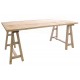 Solid Wood Trestle Table with a stripped back wood finsh