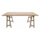 Solid Wood Trestle Table with a stripped back wood finsh