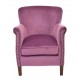 Plum Velvet small armchair with a solid wood frame under the soft velvet upholstery