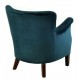 Blue Velvet small armchair with a solid wood frame under the soft velvet upholstery