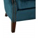 Blue Velvet small armchair with a solid wood frame under the soft velvet upholstery