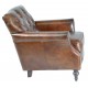 Vintage Leather Button Back Leather Chair with solid wood frame and legs and dark leather finish