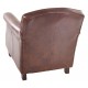Vintage leather armchair with stud detail on a solid wood frame