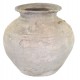 Small ceramic pot with a rustic weathered finish and wide amphora shape