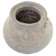 Small ceramic pot with a rustic weathered finish and wide amphora shape