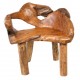 Solid wood chair made from teak roots to give each chair its own individual shape and style