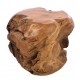 Ball stool made from a teak tree root with a unique shape and size