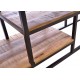 Steel open sideboard with solid mango wood shelves and top with rustic finish