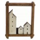 Three building 3d picture made from reclaimed pine