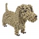 Dog ornament made from seagrass in a standing head up position 