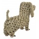 Dog ornament made from seagrass in a standing head up position 