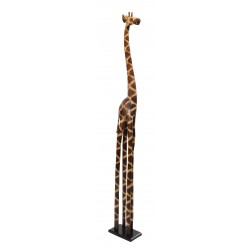 Giraffe ornament made from solid wood and standing 2m tall
