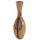 Solid teak narow necked curved vase with a bulbous base and unique pattern to the finish not always water tight