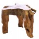 Solid wood small coffee table made from the root of a teak tree each table is unique in design with a polished finish