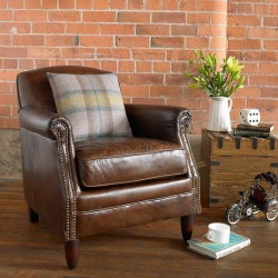 Vintage Leather Studded Front Leather Chair