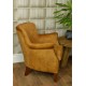 Gold Velvet small armchair with a solid wood frame under the soft velvet upholstery