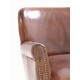 Vintage Leather professor or club chair with silver coloured studding and smooth brown leather