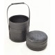 Black hand made tiffin or picnic basket set with tall carry handle