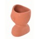 Hand made terracotta pot in the style of a bust with an unglazed finish