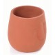 Hand made terracotta planter pot with a shallow stylised face