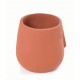 Hand made terracotta planter pot with a shallow stylised face