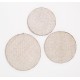 Set of 3 disc wall art trays with shell geometric design and woven reed back
