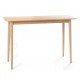Retro style console table with simple round legs and flat table top with rounded corners
